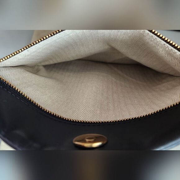 Tory Burch Kira Black Leather Shoulder Bag / Clutch - Picture 6 of 11